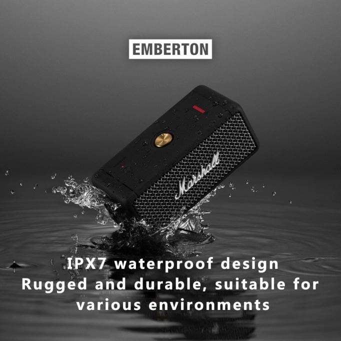 Marshall Emberton Portable Speaker Marshall 100%Ori Waterproof Speaker Terlaris