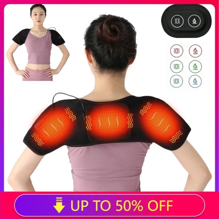 Electric Heating Shoulder Back Pad Belt Band Brace Protector Support