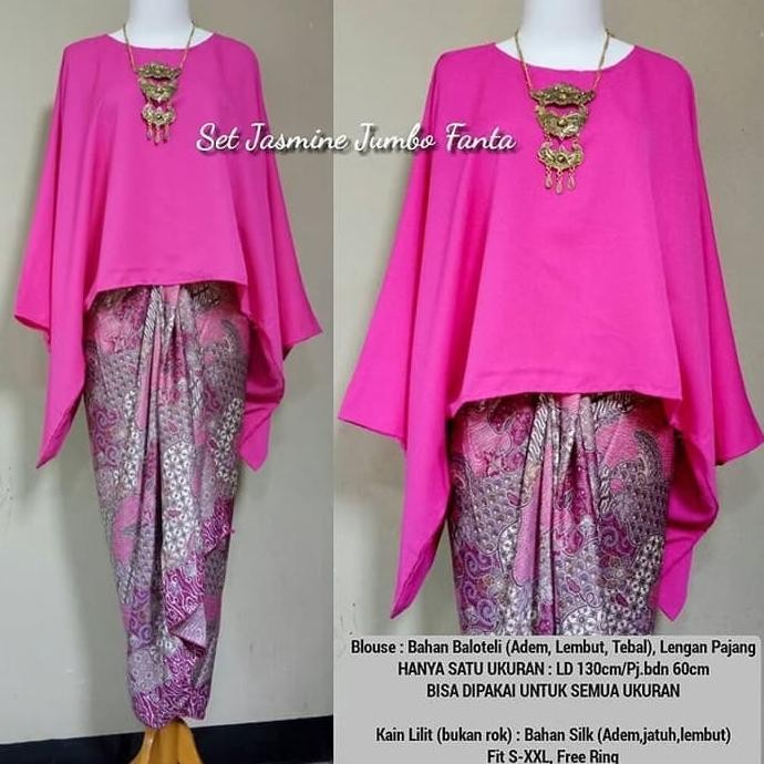 eug setelan kebaya modern kutu baru kebaya wisuda jumbo batwing warna pink fanta dan lainnya