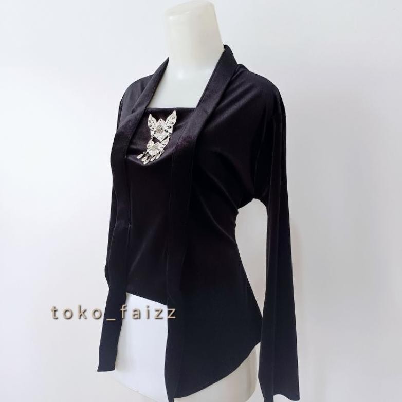 ns kebaya kutubaru bludru preum / kebaya hitam polos / kebaya hitam modern / kebaya hitam simple / k