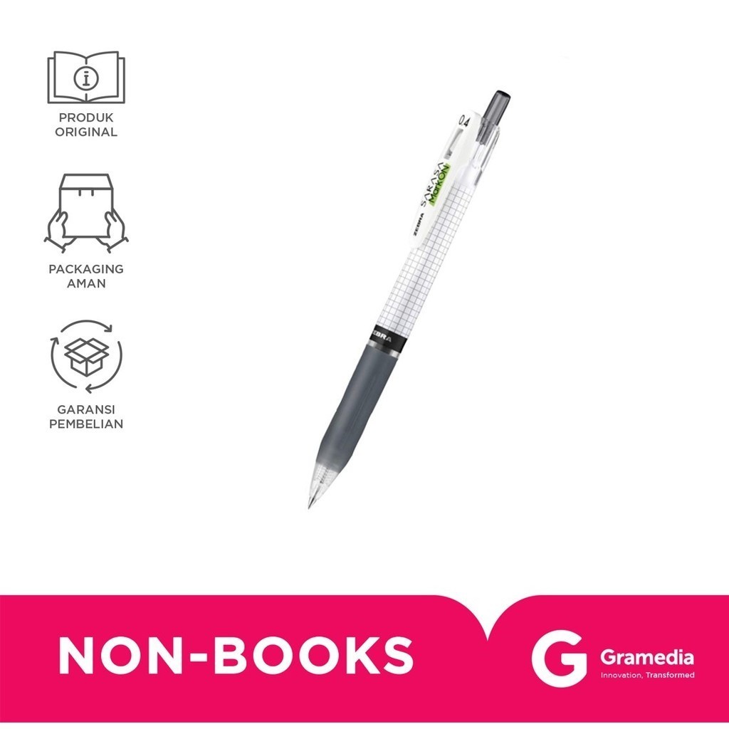 

Gramedia Bintaro - Zebra Bolpoin Sarasa Mark On 0.4 Warna Hitam