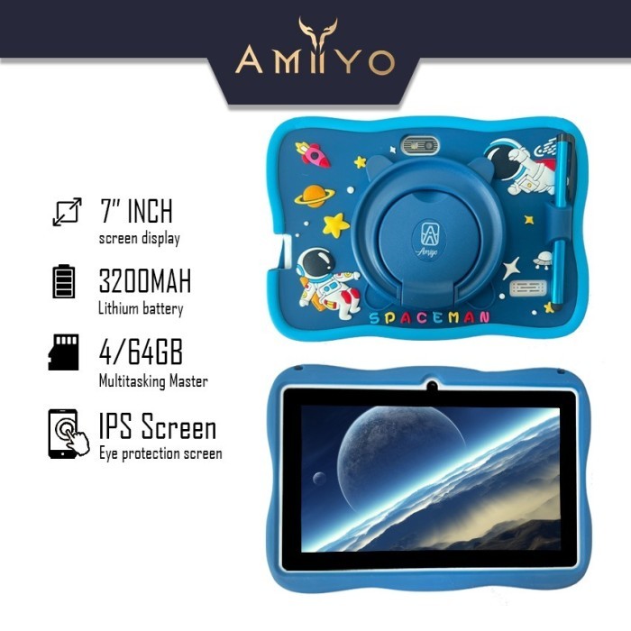 AMIYO TAB STUDY KIDS Tablet Anak A15 Astronout Version Tablet Anak Tablet Astronout IPS Screen