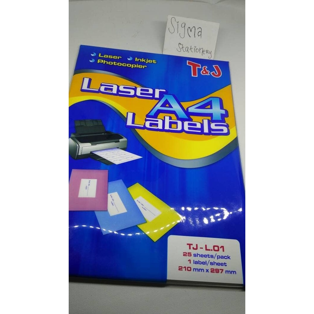 

LASER A4 LABELS T&J - L.01 PLASTIK