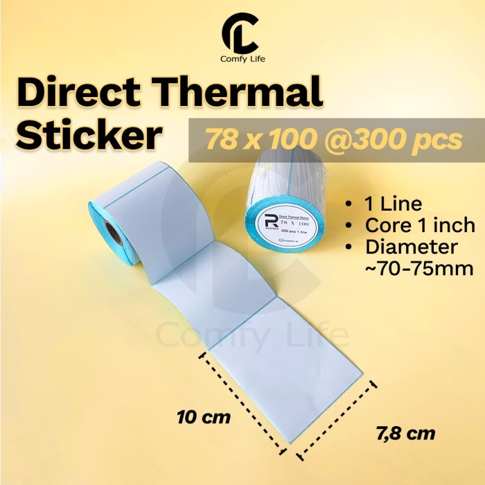 

TERBARU! DIRECT THERMAL STICKER [78x100 MM] KERTAS LABEL STIKER BARCODE 1 LINE