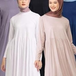 Inner Dress Muslim Dauky Inner Dress Laudya Gamis Polos bahan kaos Terlaris