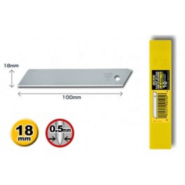 

TERBARU! Refill Pisau Cutter 18mm LB-SOL-10 (10pcs pack) OLFA Solid Blade
