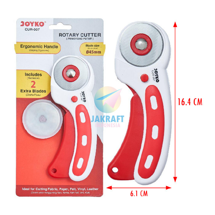 

TERLARIS! Rotary Cutter Roll + Bonus Refill JOYKO CUR-507 Kain Kertas Auto Lock