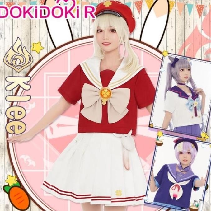 KOSTUM PRIA Fullset cosplay genshin seifuku lolita qiqi klee keqing venti