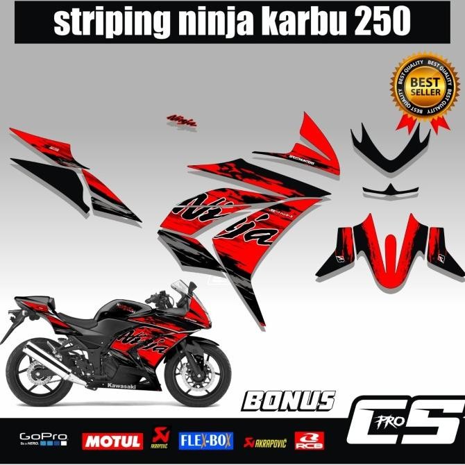 Striping Ninja 250 Karbu / Stiker Decal Ninja250 Carbu / List Variasi Motor Kawasaki Ninja 250 Karbu
