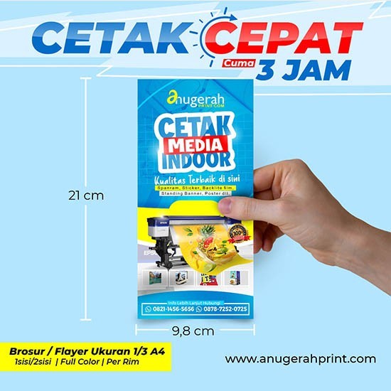 

Cetak Brosur Flayer Kilat 1/3 A4 1 Rim - Brosur Custom Art Paper Murah