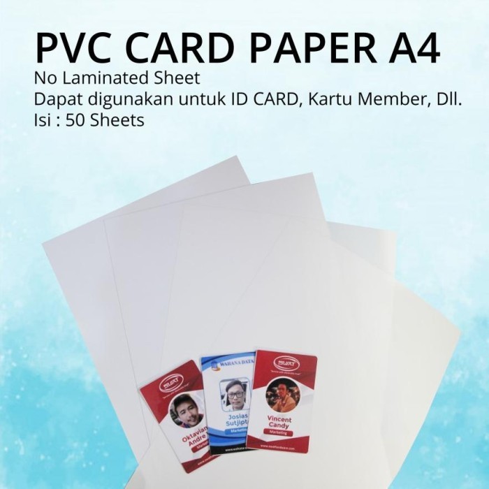 

Kertas Pvc Card / Id Card Paper A4 230 Gsm