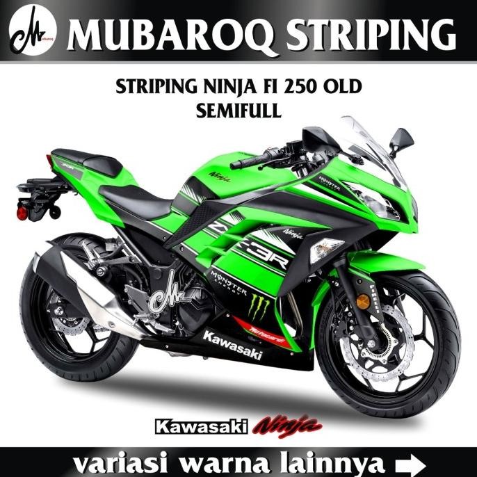 STRIPING MOTOR NINJA 250 FI OLD DECAL STIKER VARIASI NINJA FI 250 OLD