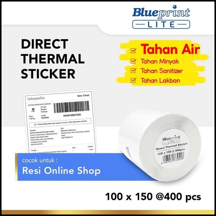 

Blueprint Lite Direct Thermal Sticker Roll 100x150mm 400 Pcs Label