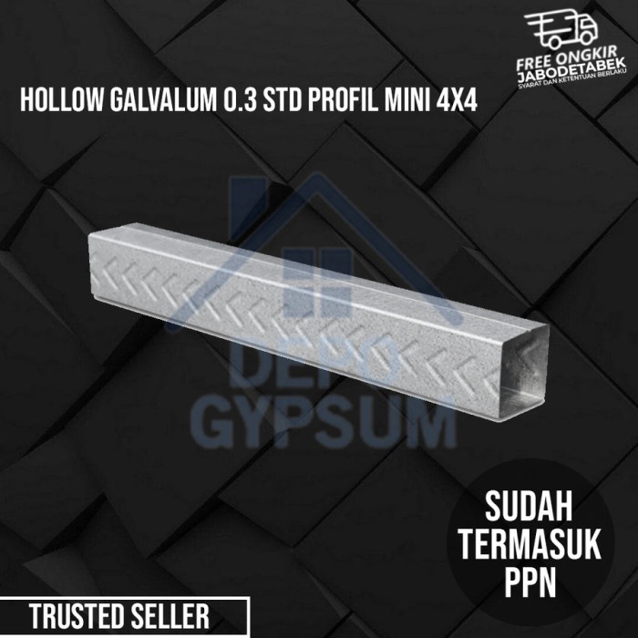 Besi Hollow 4x4 Besi Hollow Galvalum 0,3mm 4x4 Hollow Galvalum 0.3mm 4x4 Rangka Hollow Hollo Holo