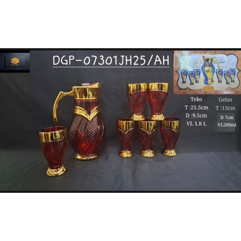 Murah Teko Set Mewah ( 7 Pcs ) / Teko Sultan/ Teko Gelas Kaca/ Hampers