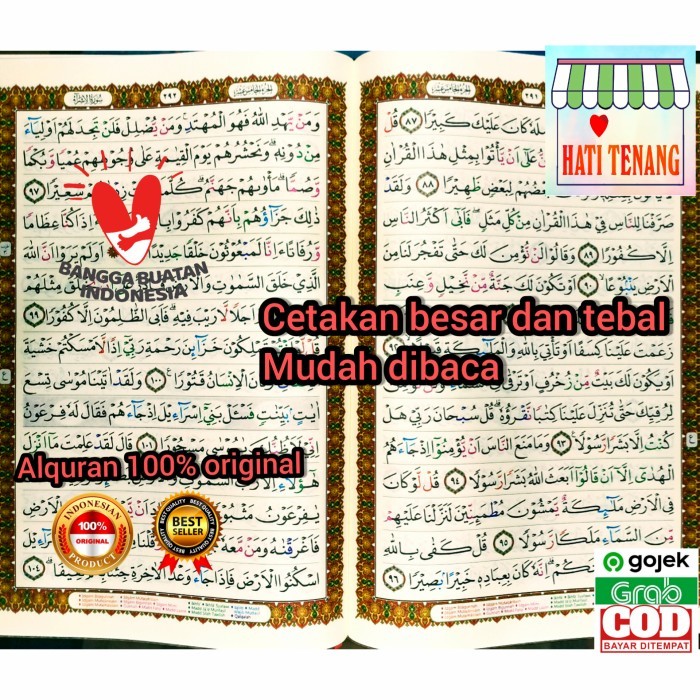 Alquran Mushaf Non Terjemah A4 Besar Tajwid Warna Quran Pemula