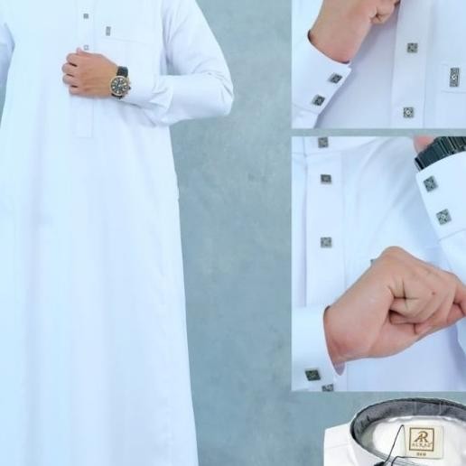 Gamis Jubah Wol Alraz premium + Box stlye Haramain wol manset Terlaris
