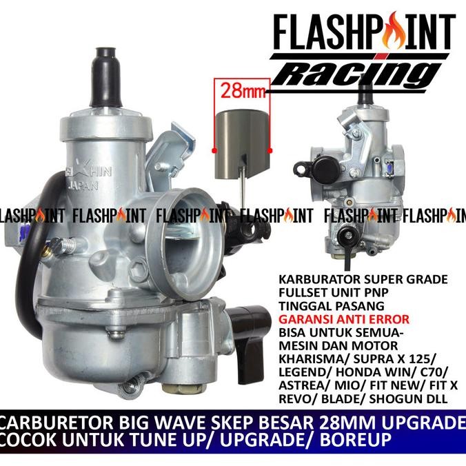 KARBURATOR SKEP BESAR UPGRADE POWER UP 28 MM 28MM SUPRA KARISMA SUPRA Terlaris