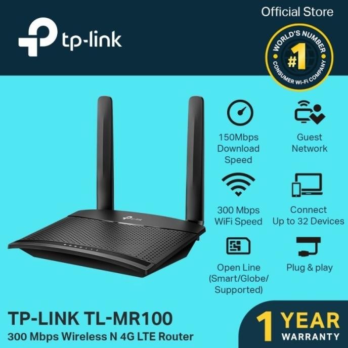 BEBAS ONGKIR - ruter tp-link mr Router TPLINK TL-MR100 4G LTE ALL Operator Sim Card