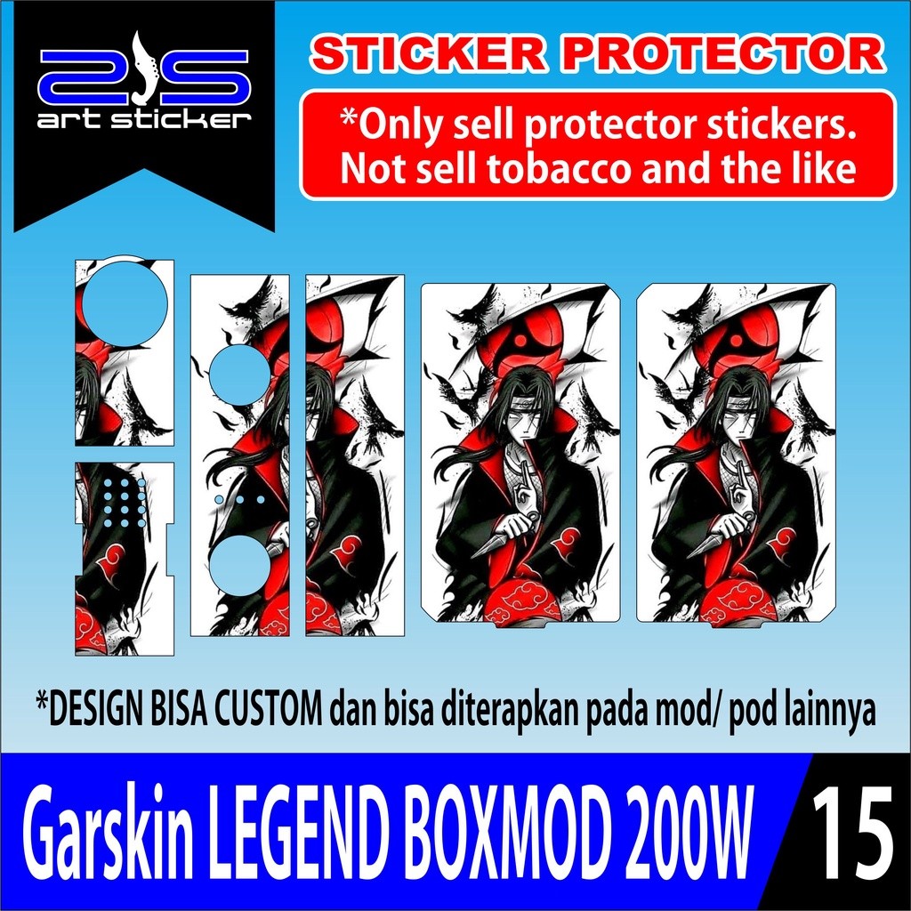 

*PromoTerjangkau* Stikerlegendboxmod Itachi Uv Printing Garskin Wrap Stiker Premium / X Casing Case COD