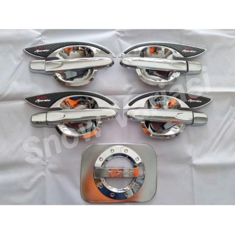 Paket Outer Handle Tank Cover Sigra 2021 Chrome Jsl