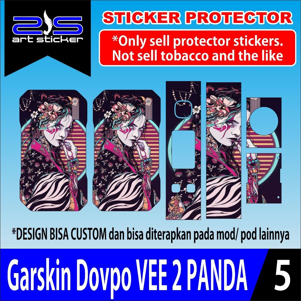 

*PromoTerjangkau* Stikervee2 Uv Printing Bappe Black Geisha Garskin Wrap Stiker Premium / X Casing Case COD