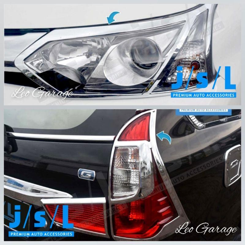 Grand Avanza Xenia 2015 2018 Paket Garnish Depan Belakang Chrome Krom Silver Lis List Lampu