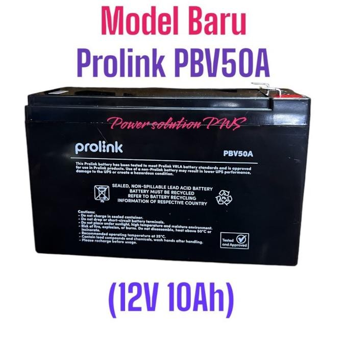 Accu Aki Battery Ups Prolink 12V 10Ah Baterai Prolink Fida 1290 OJOL