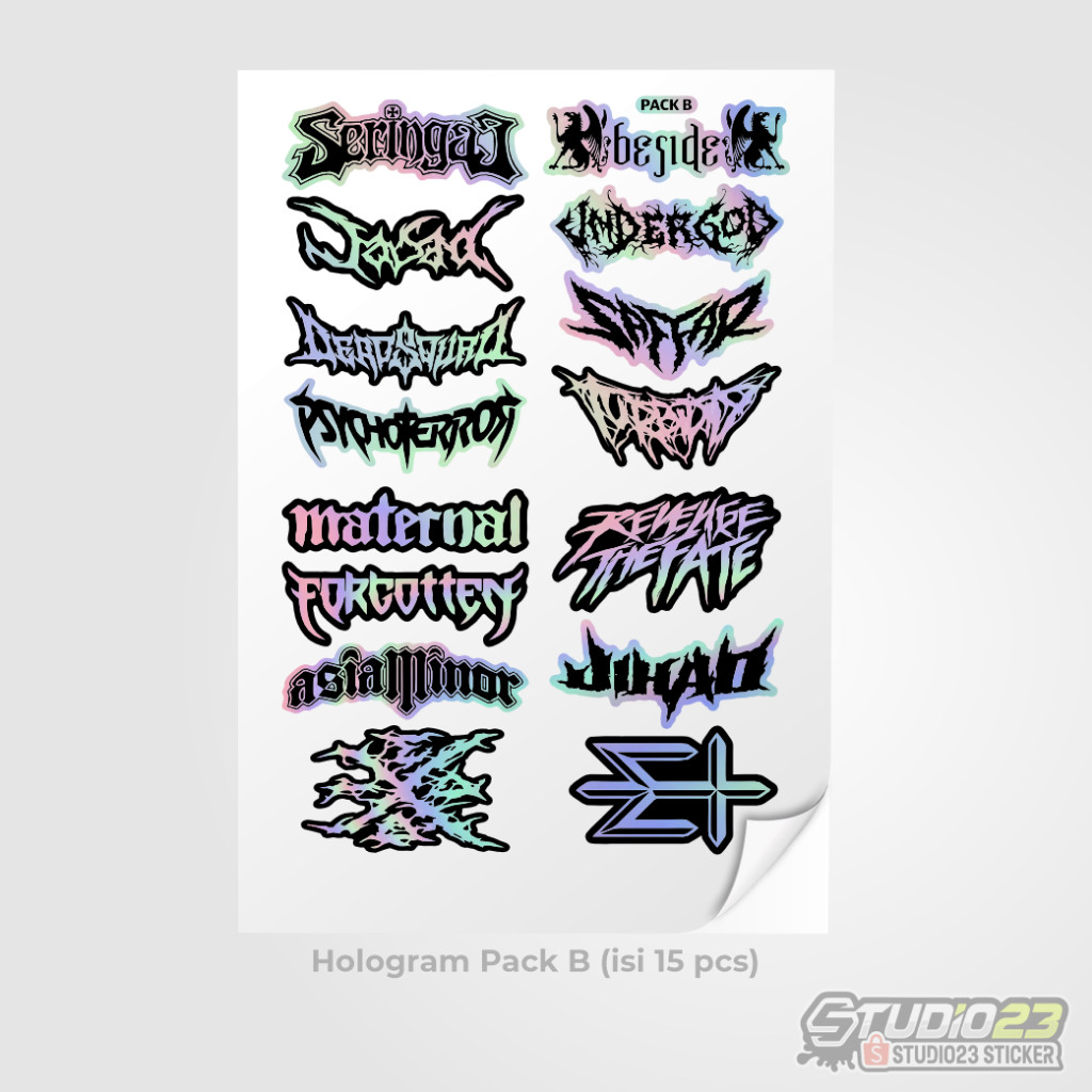 

*PromoTerjangkau* Stiker Mini Pack Band Metal Printcut Hologram Garskin Wrap Premium / X Casing Case COD
