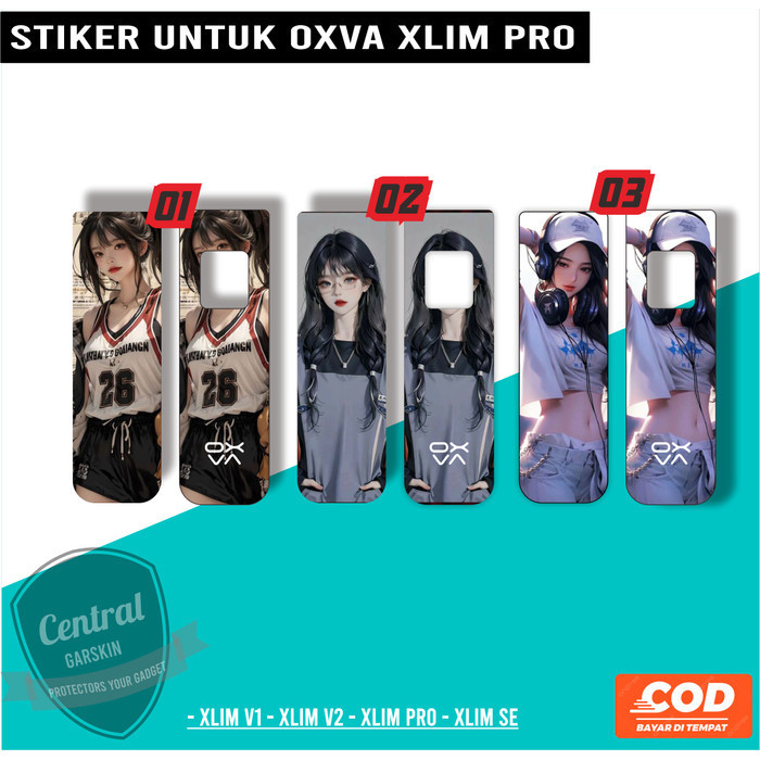 *PromoTerjangkau* Oxva Xlim Pro Depan Belakang Girl 01 Garskin Wrap Stiker Premium / X Casing Case C