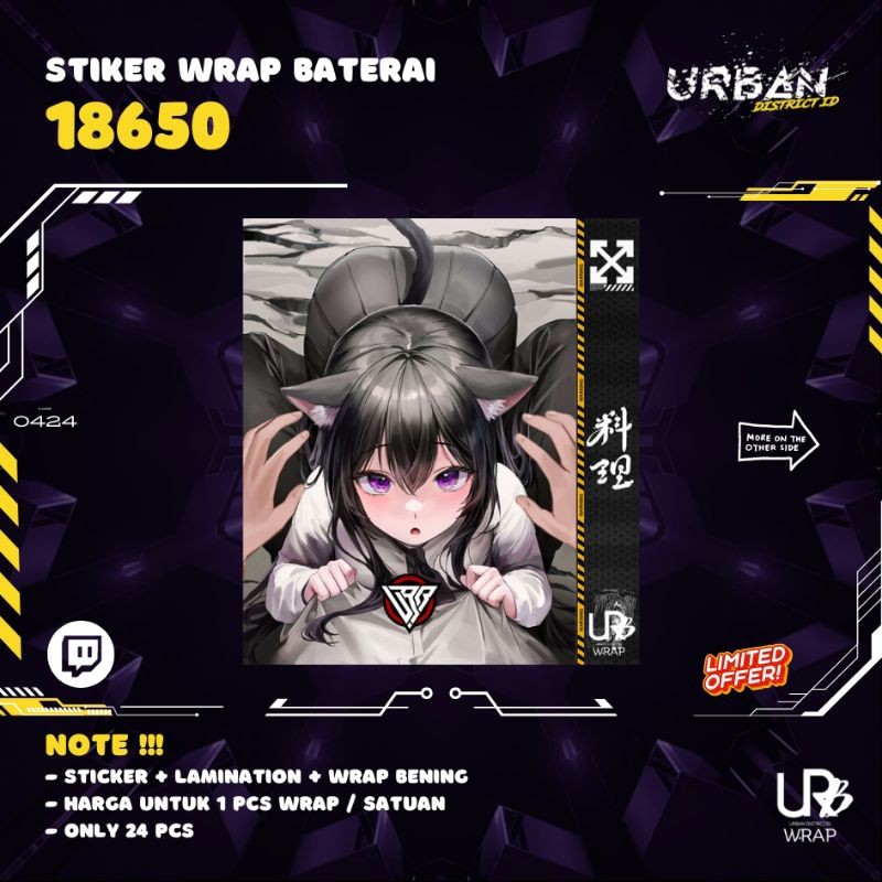 

*PromoTerjangkau* Wrap Baterai 18650 1 Pcs Wifu Garskin Stiker Premium / X Casing Case COD