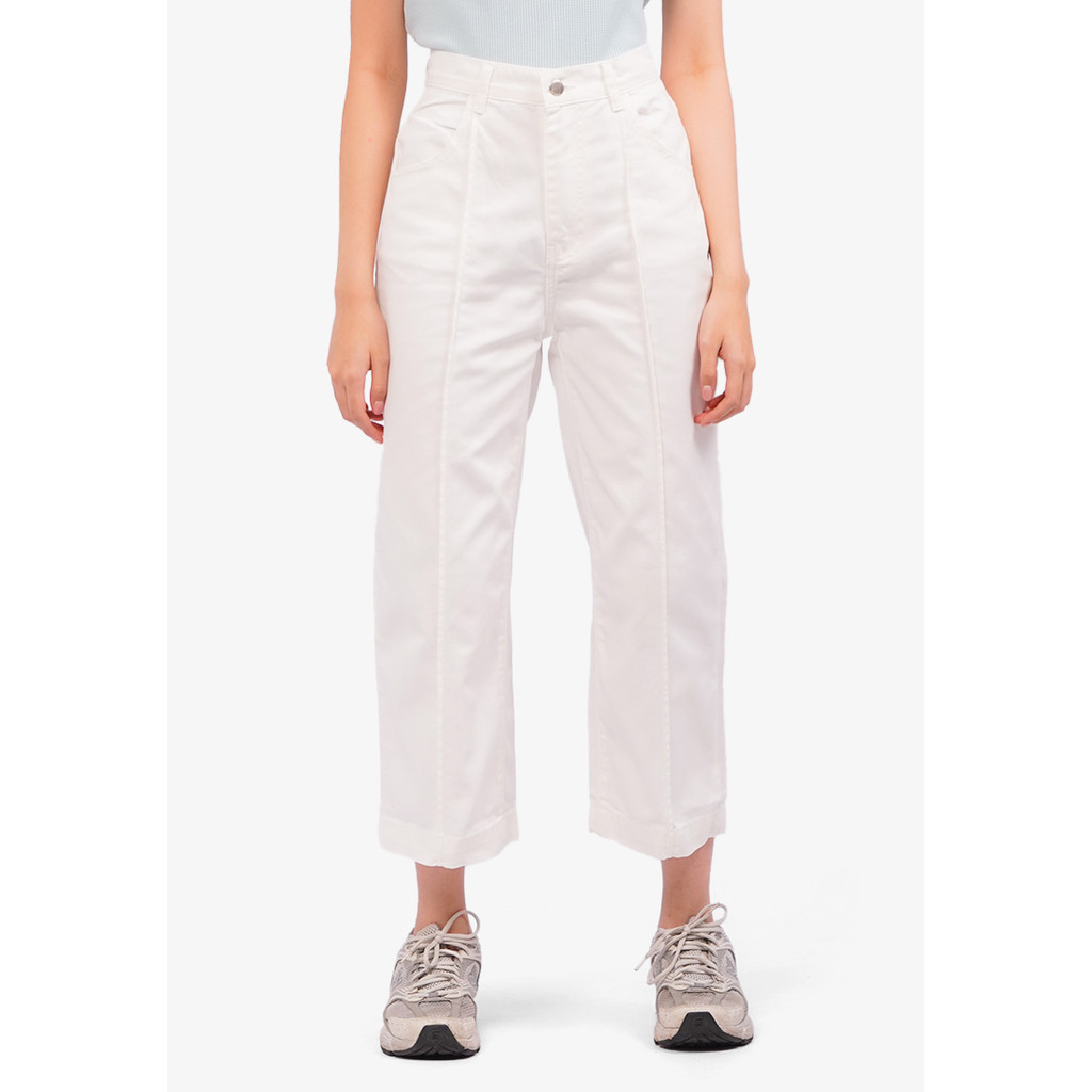 COLORBOX Creased Denim Cullotes Off White