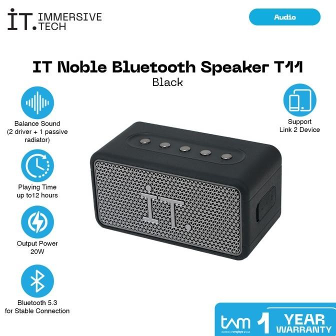 Promo It Noble Bluetooth Speaker T11 - Black