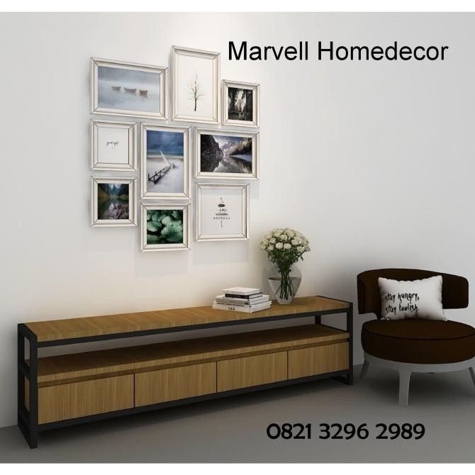 Best Seller Rak Kabinet Bufet Meja TV Bahan Besi Lemari Kecil Furnitur