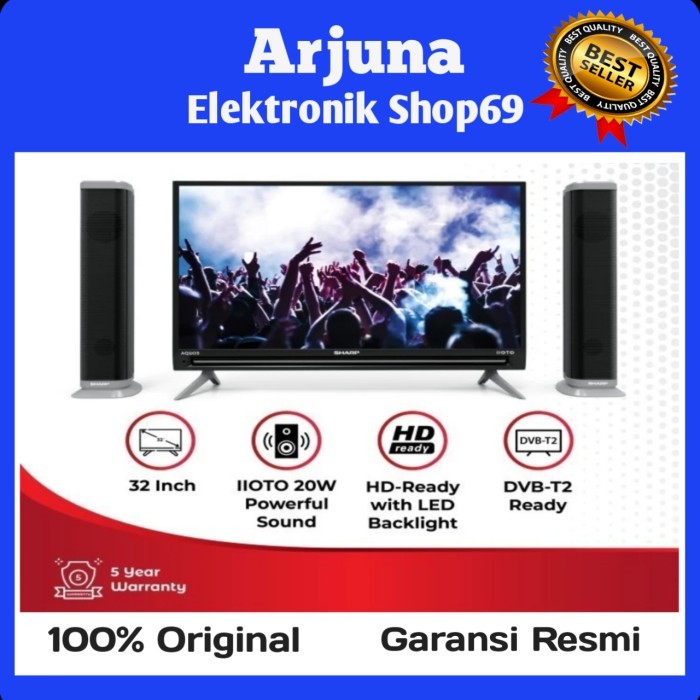 Sharp 2T-C32Bd1-Tg Aquos Led Tv 32 Inch Iioto, Digital Tv 2Tc32Bd1Tg