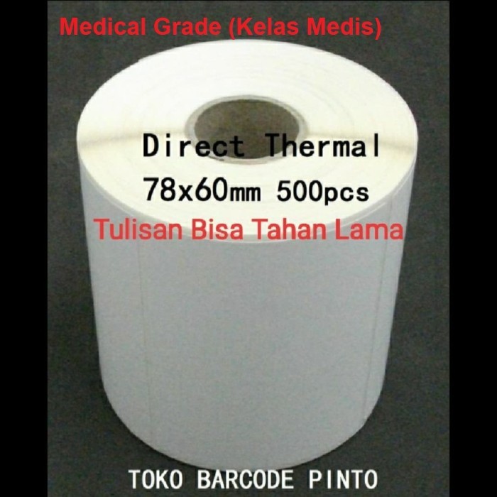 

Direct Thermal 78X60mm 1 Line 500pcs Core1" gap,Label Stiker Barcode