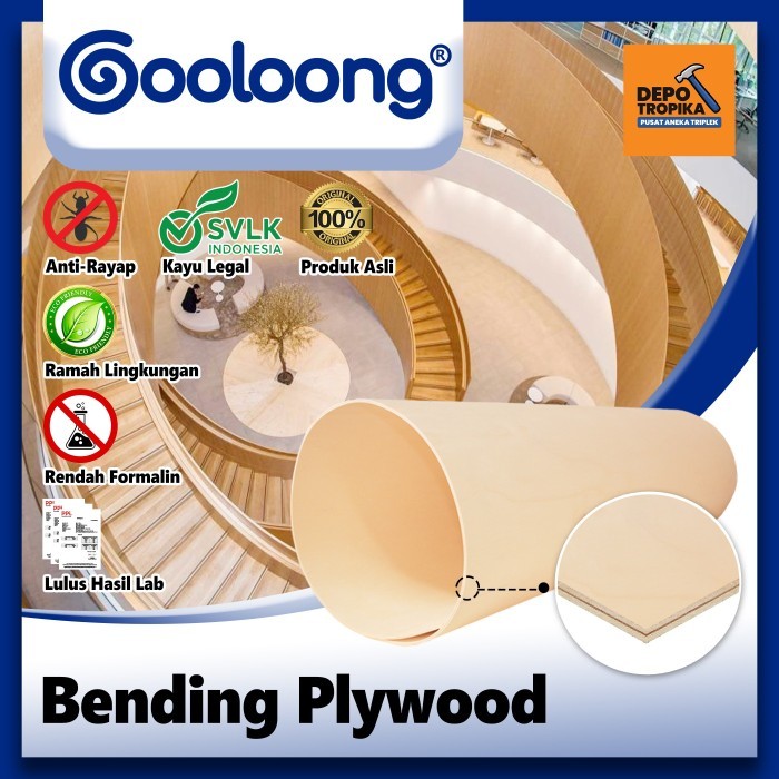 Gooloong - Bending Plywood Triplek Fleksibel, Digulung Hingga 360 Derajat Tanpa Patah
