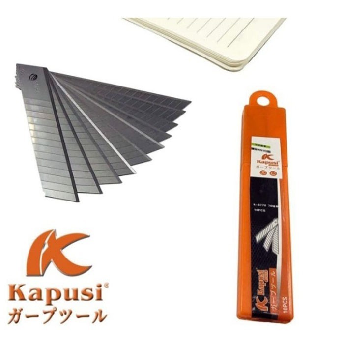 

Kapusi Isi Pisau Cutter 10 Pcs Besar Hitam Putih K-8770 K-8766