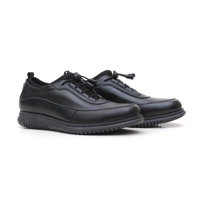 Volve Wave Leather Black Sepatu Formal Kerja Kulit Asli Pantofel Pria
