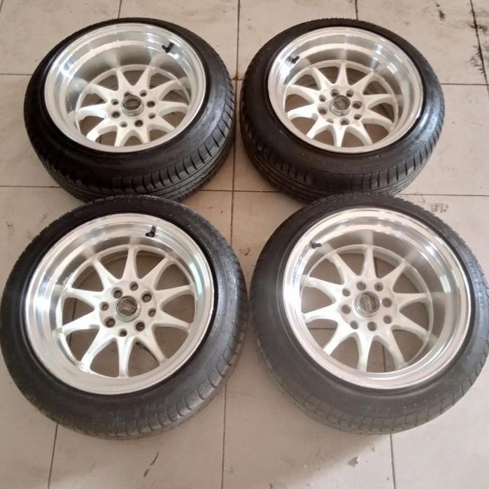 Ce28 Racing Velg Mobil Bekas Ring15X8/9 Baut Pcd 4X100/114,3 Plus Paketan Ban Copotan 195/50 Acceler