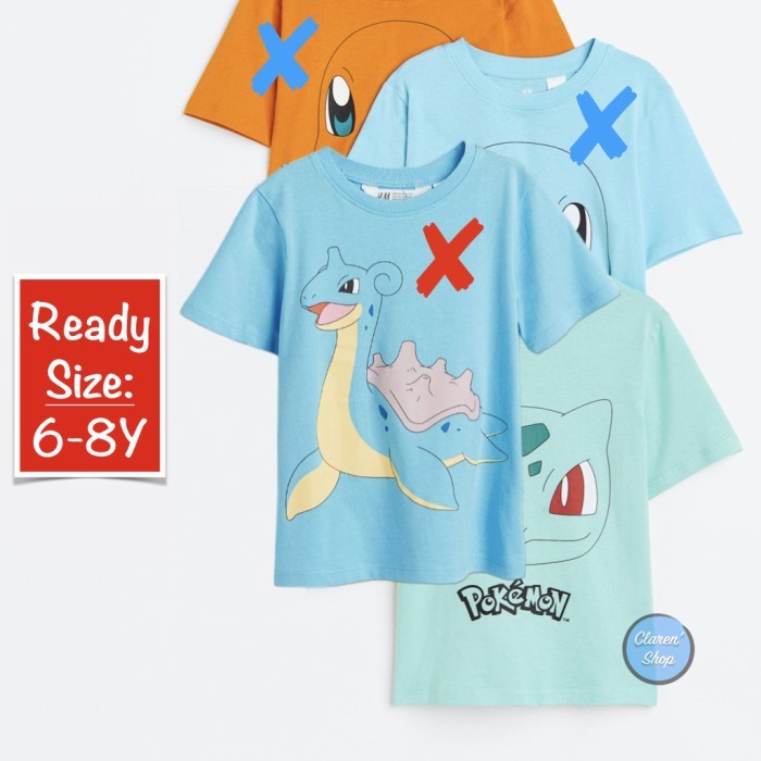 CHL HNM BOY KAOS LENGAN PENDEK PRINTED POKEMON #1 BRANDED ORIGINAL SGA