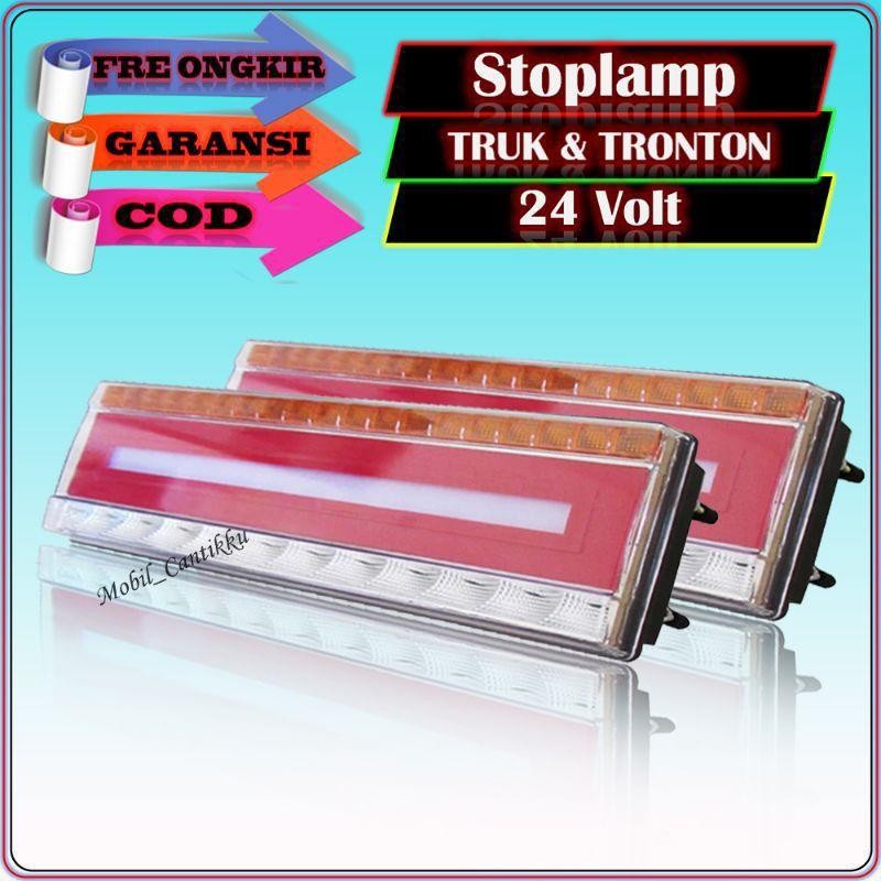 Variasi Lampu Rem Led Stop Lamp Stoplamp Mobil Truck Truk Canter Tronton Merah 24 Volt Panjang 40 Cm