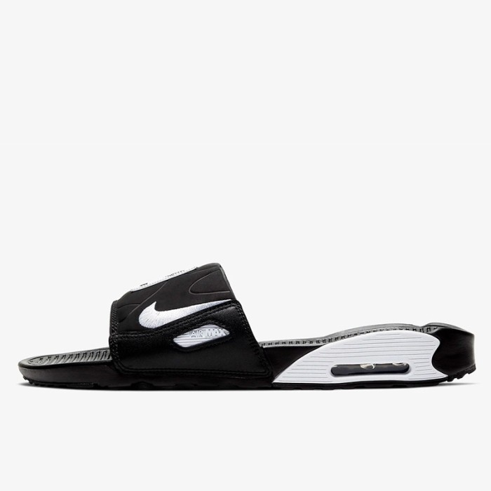 SANDAL CASUAL NIKE ORIGINAL AIR MAX 90 SLIDE BLACK WHITE BQ4635-002