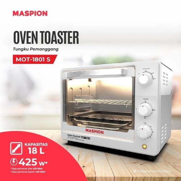 Oven Listrik Maspion MOT-1801S Oven Toaster MOT1801S 18 Liter MOT 1801