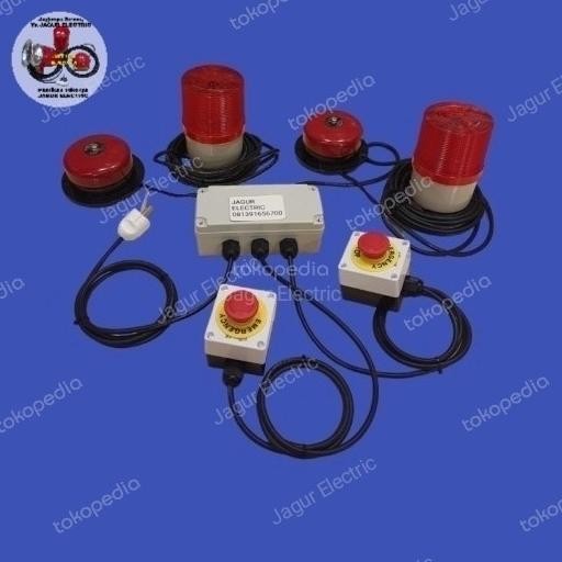 ALARM DARURAT/ALARM KEBAKARAN  2 BELL+ 2 LAMPU ROTARY + 2 TOMBOL