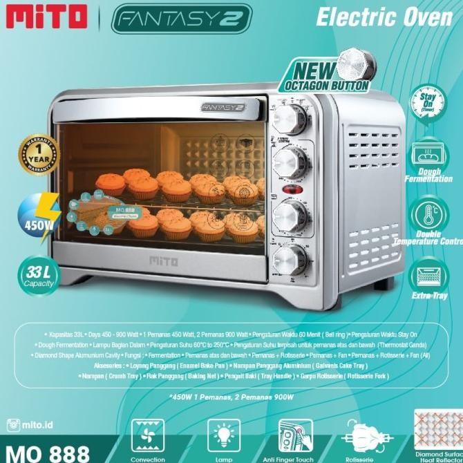 Oven Mito New Fantasy 2 MO-888 33 Liter Oven Listrik Mito FANTASY2 Lo
