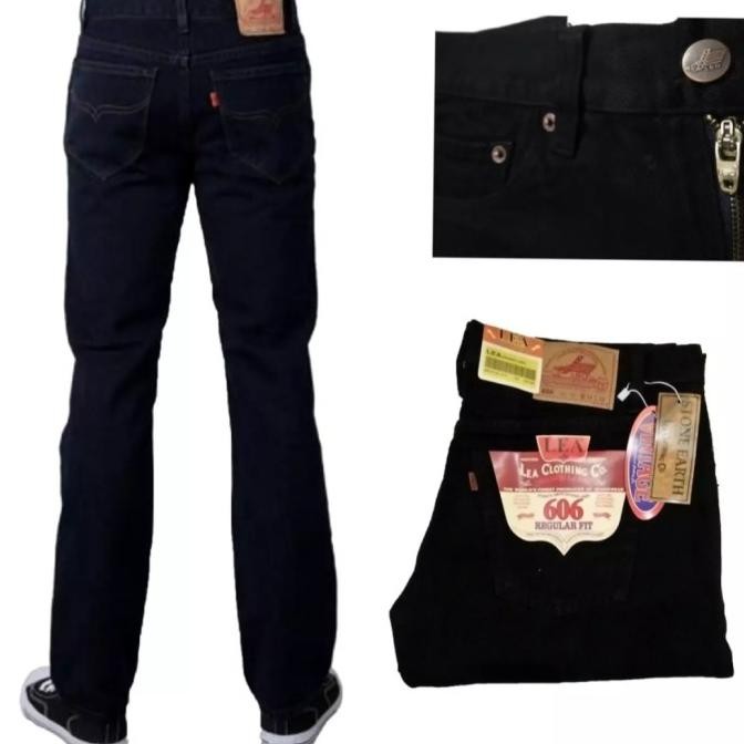 celana jeans lea 606 original size 28-38 warna dark blue Terlaris