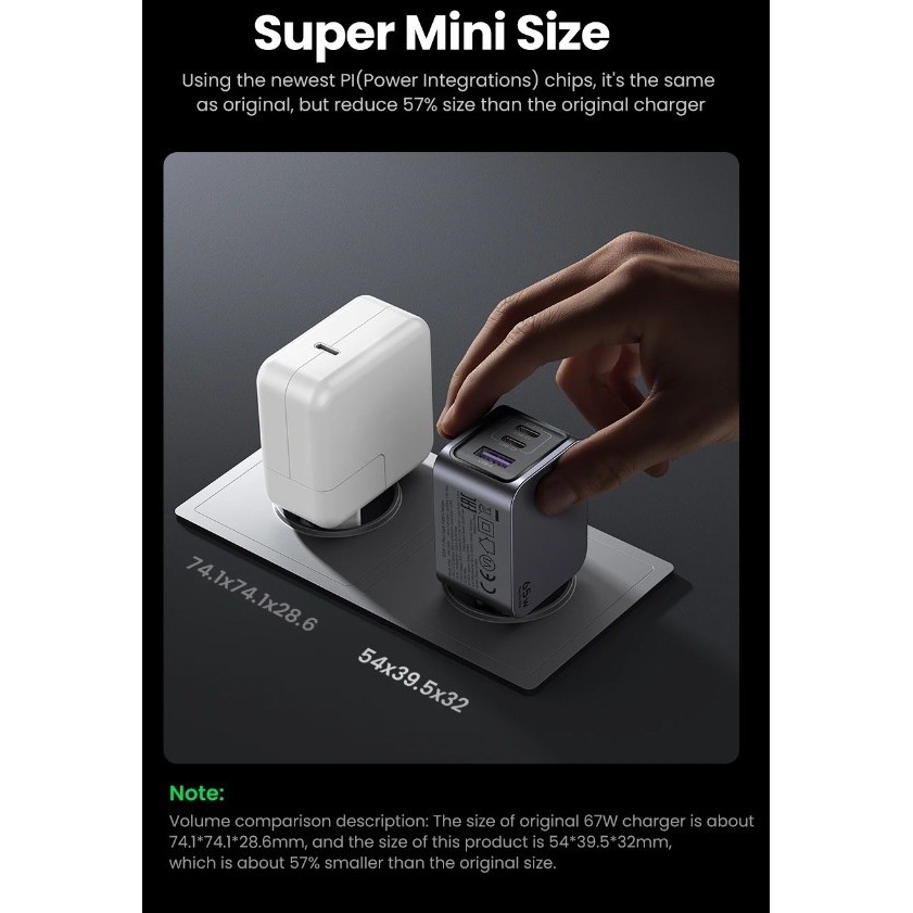 

SALE TERLARIS UGREEN CHARGER 65W GAN NEXODE PRO MULTI PORT USB TYPE C PD SUPER FAST CHARGING READYY