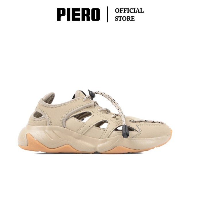 PIERO SEPATU SNEAKERS WANITA ERGO MOTION W PALE KHAKI BLACK GUM PIE1000193