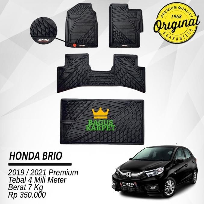 Karpet Mobil Karpet Karet Mobil Honda Brio 2019/2021 Premium - Black